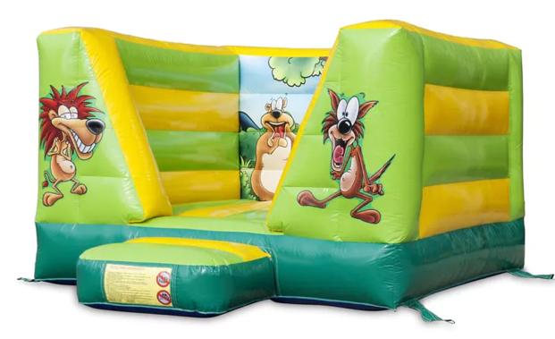 Crazy Animals springkussen groen geel met grappige dieren